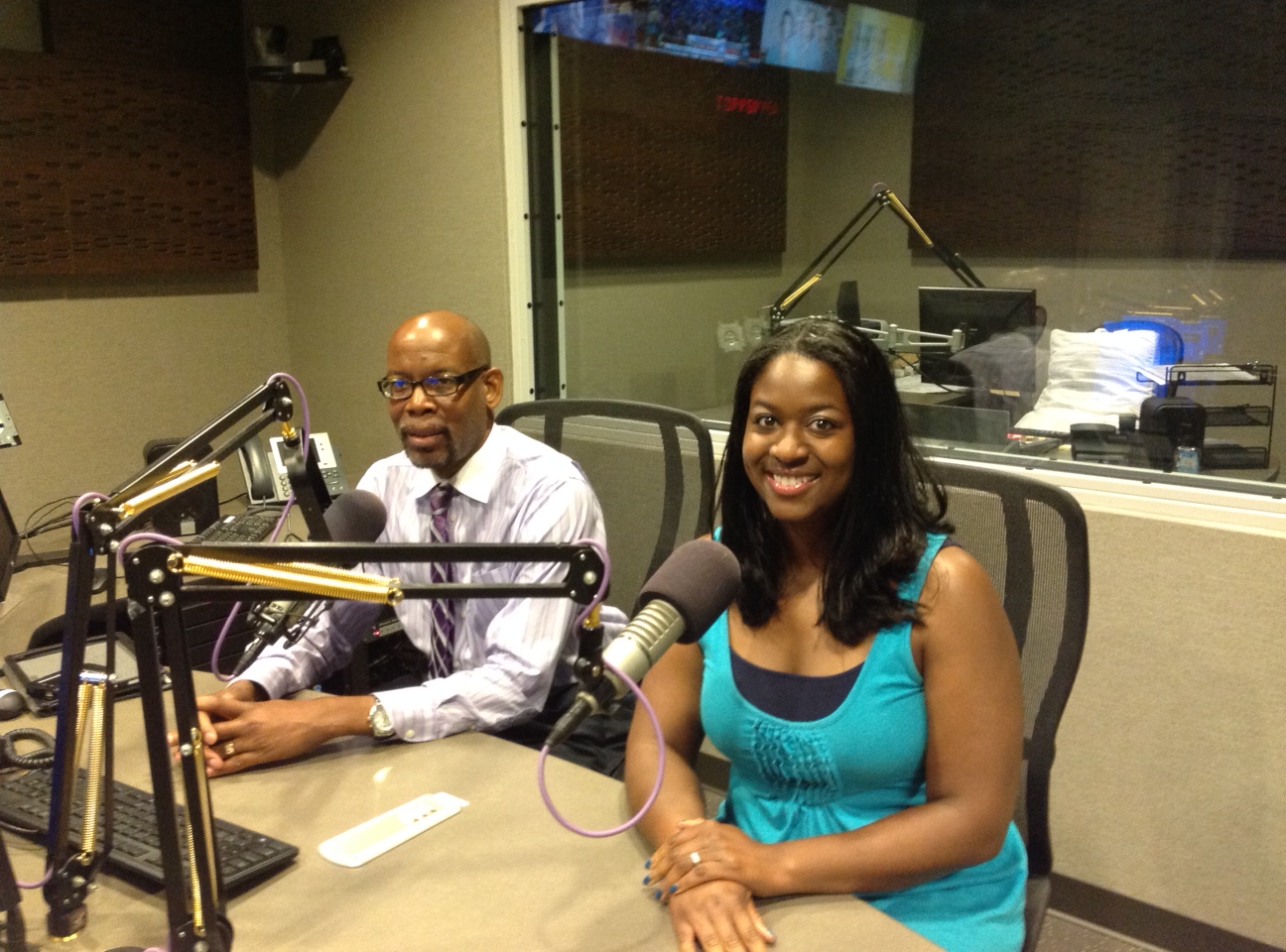 In the WAGG studio with Roy Williams recording my segment for Biz Talk 